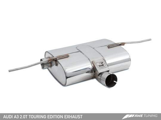 AWE Tuning Audi 8V A3 Touring Edition Exhaust - Dual Outlet Chrome Silver 90 mm Tips