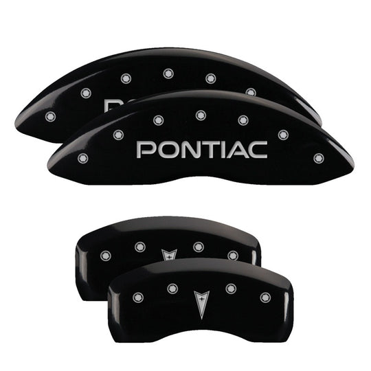 MGP 4 Caliper Covers Engraved Front Pontiac Rear Arrow Black Finish Sil Char 2004 Pontiac Bonneville