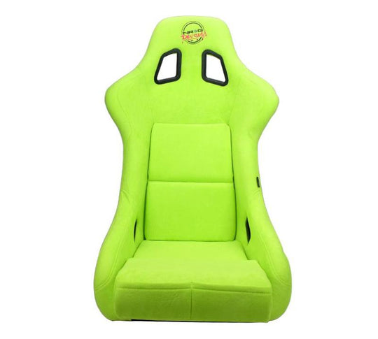 NRG FRP Bucket Seat PRISMA Edition - Large (Neon Green Alcantara/  Pearlized Back)