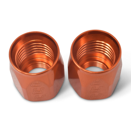 Russell Performance 2-Piece -10 AN Anodized Full Flow Swivel Hose End Sockets (Qty 2) - Orange