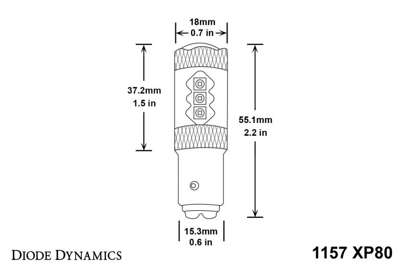 Diode Dynamics 1157 LED Bulb XP80 LED - Amber (Pair)