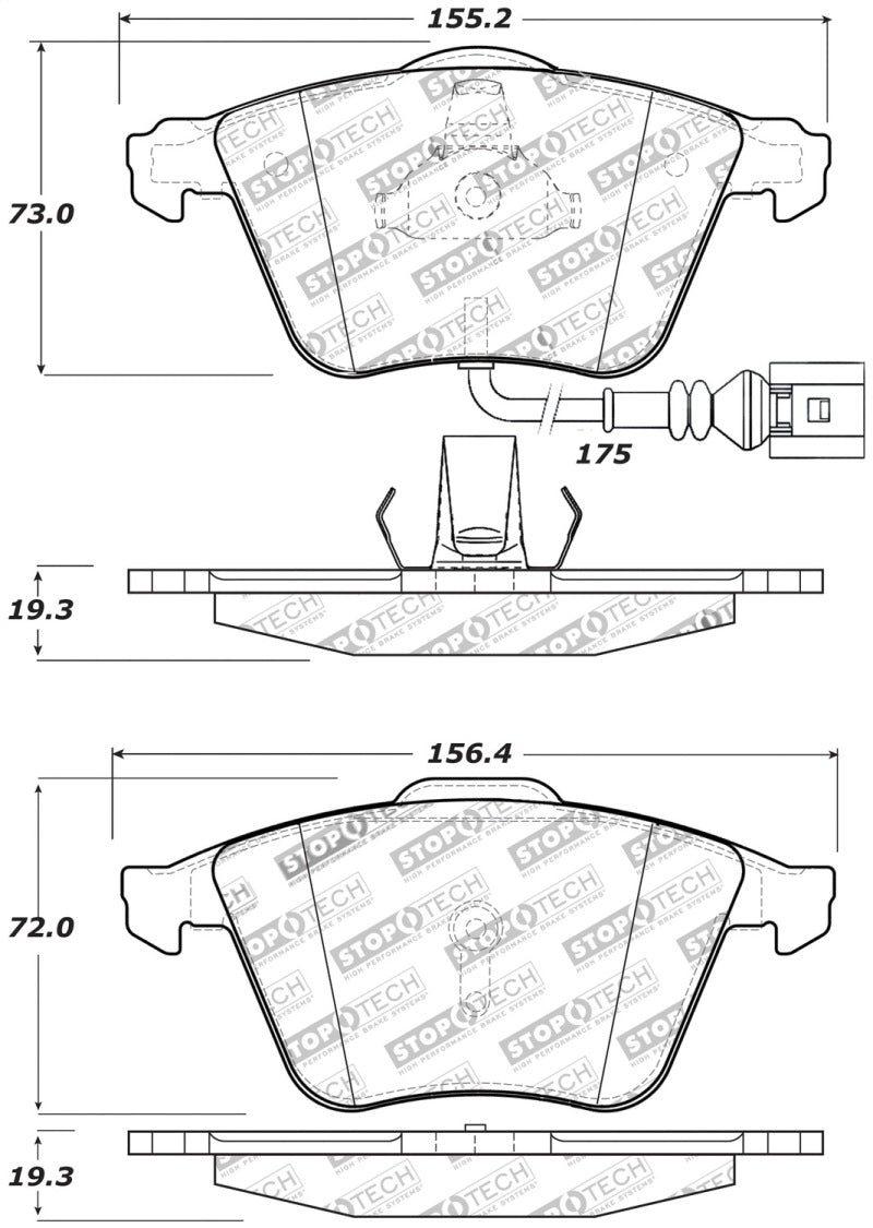 StopTech Performance 08-13 Audi TT Quattro / 12 VW Golf R Front Brake Pads