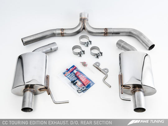 AWE Tuning VW CC Touring Edition Exhaust Dual Outlet - Chrome Silver Tips