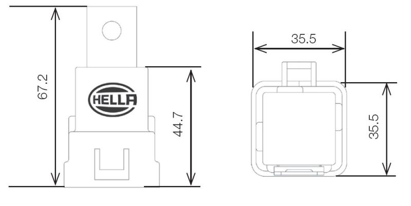 Hella Mini ISO Relay 12V SPDT w/ Mounting Bracket (Minimum Order Qty 150)