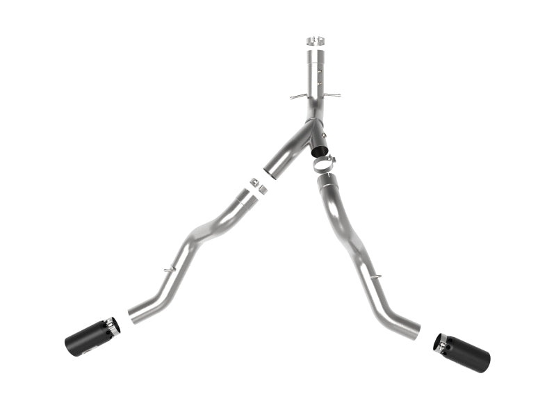 aFe Large Bore-HD 4in 409SS DPF-Back Exhaust System w/Black Tip 20 GM Diesel Trucks V8-6.6L (td) L5P