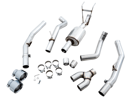 AWE Tuning 09-18 RAM 1500 5.7L (w/Cutouts) 0FG Dual Rear Exit Cat-Back Exhaust - Chrome Silver Tips