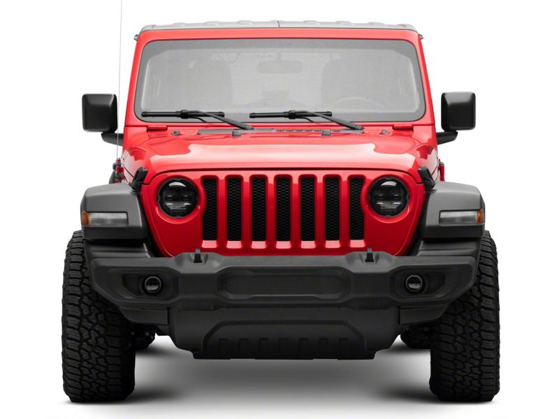 Raxiom 18-23 Jeep Wrangler JL Axial Series 9-In Angel Eye LED Headlights- Blk Housing (Clear Lens)