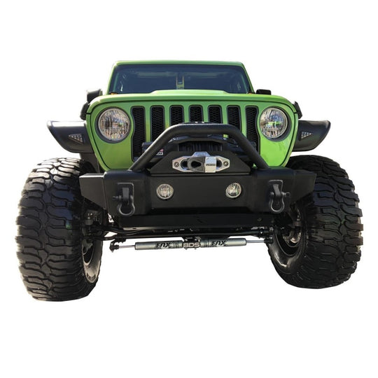 Rampage 2007-2018 Jeep Wrangler(JK) Recovery Bumper Stubby Front - Black