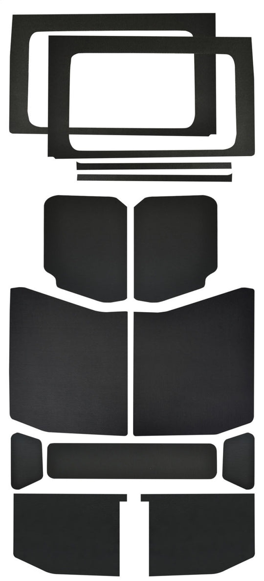 DEI 18-23 Jeep Wrangler JL 4-Door Boom Mat Complete Headliner Kit - 13 Piece - Black Leather Look