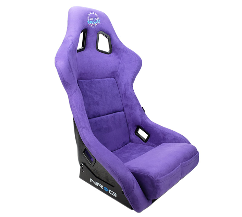 NRG FRP Bucket Seat PRISMA Edition W/ pearlized Back Purple Alcantara - Large