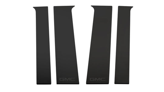 Putco 2020 GMC Sierra HD - GMC Etching - Crew Cab / Dbl Cab (6pcs) Black Platinum Pillar Posts