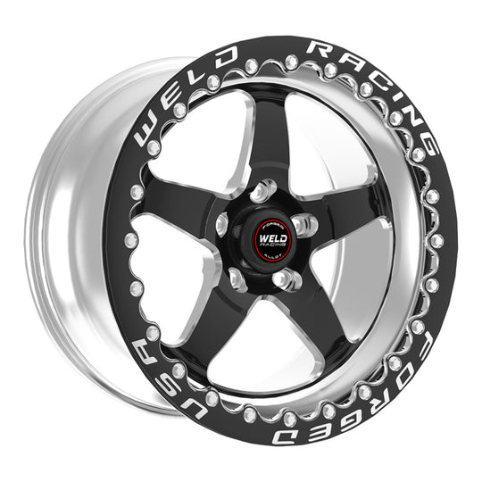 Weld S71 15x9.33 / 5x120mm BP / 4.5in. BS Black Wheel (Medium Pad) - Black Single Beadlock MT