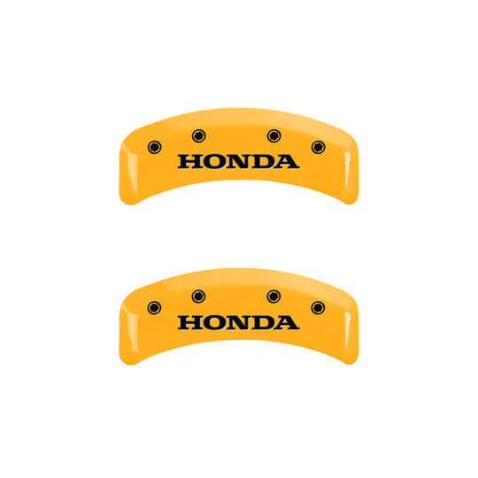 MGP 4 Caliper Covers Engraved Front & Rear Honda Yellow finish black ch