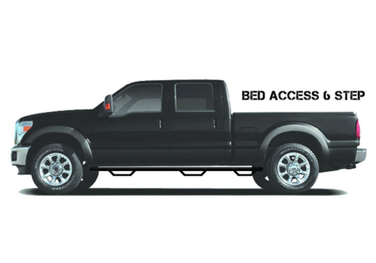 N-Fab Nerf Step 87-97 Ford F-250/350 Crew Cab 8ft Bed - Gloss Black - Bed Access - 3in