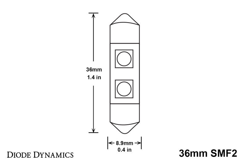 Diode Dynamics 36mm SMF2 LED Bulb - Cool - White (Pair)