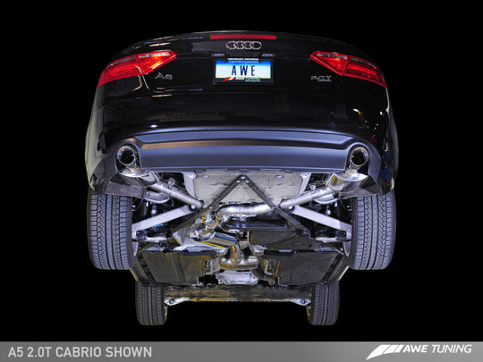 AWE Tuning Audi B8 A5 2.0T Touring Edition Exhaust - Dual Outlet Polished Silver Tips