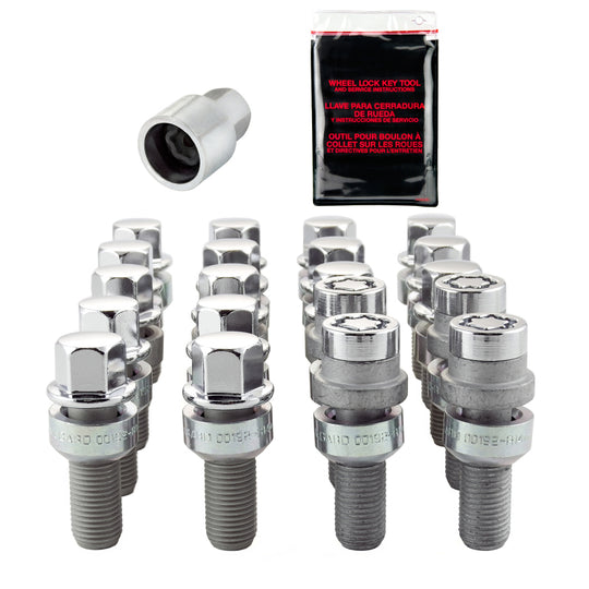 McGard 5 Lug Hex Install Kit w/Locks (Radius Seat Bolt) M14X1.5 / 17mm Hex / 28.1mm Shank L - Chrome