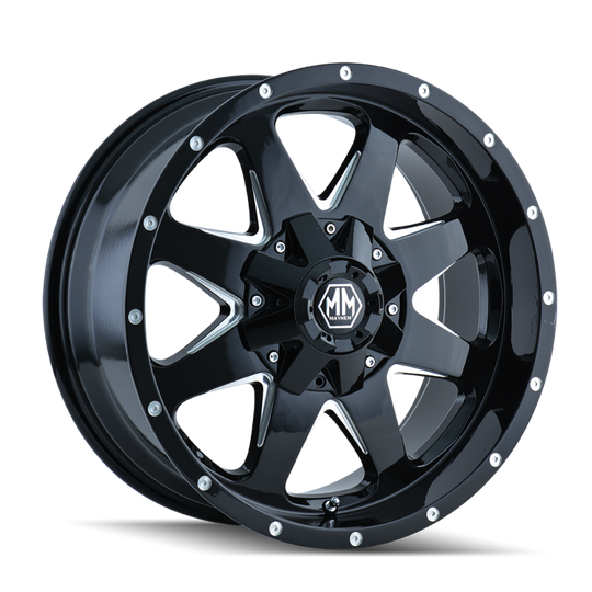 Mayhem 8040 Tank 20x9 / 5x114.3 BP / -12mm Offset / 87mm Hub Black w/ Milled Spokes Wheel