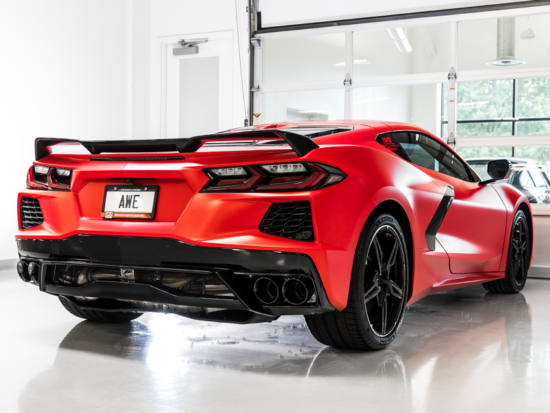 AWE Tuning 2020 Chevrolet Corvette (C8) Track Edition Exhaust - Quad Diamond Black Tips