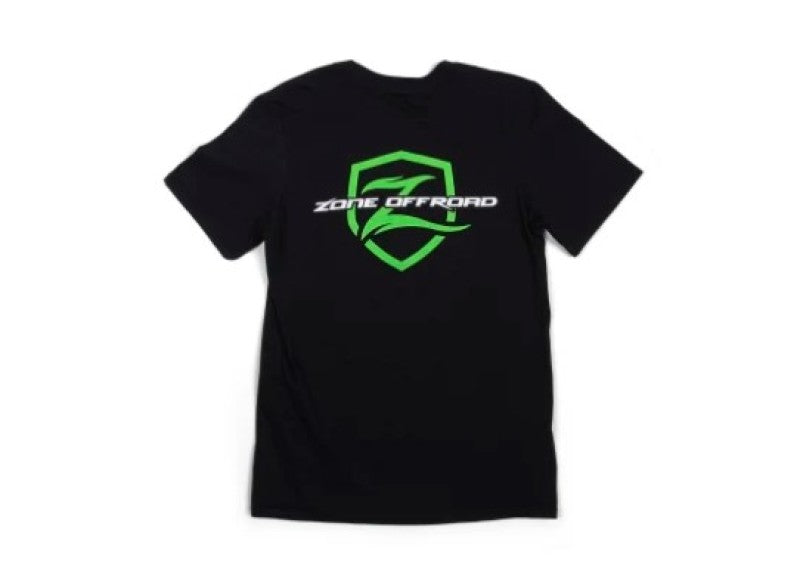 Zone Offroad Black Premium Cotton T-shirt - Green Logo - 2XL