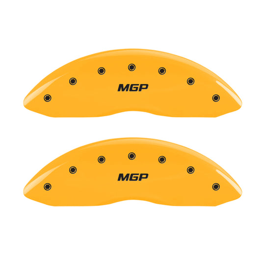 MGP 4 Caliper Covers Engraved Front & Rear MGP Yellow Finish Black Char 2006 Dodge Charger