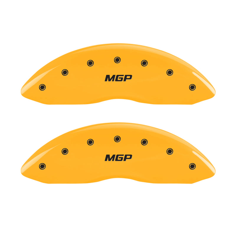 MGP 4 Caliper Covers Engraved Front & Rear MGP Yellow Finish Black Char 2004 Pontiac Bonneville