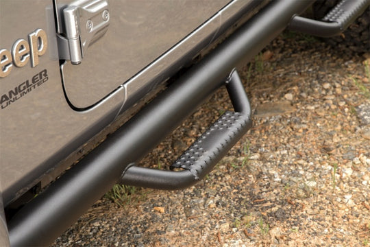 Rugged Ridge Spartan Nerf Bar Textured Black 18-20 Jeep Wrangler JL 4 Door