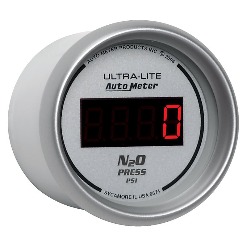 Autometer Ultra-Lite 2-1/16in 1600 PSI Digital Nitrous Pressure Gauge - Silver