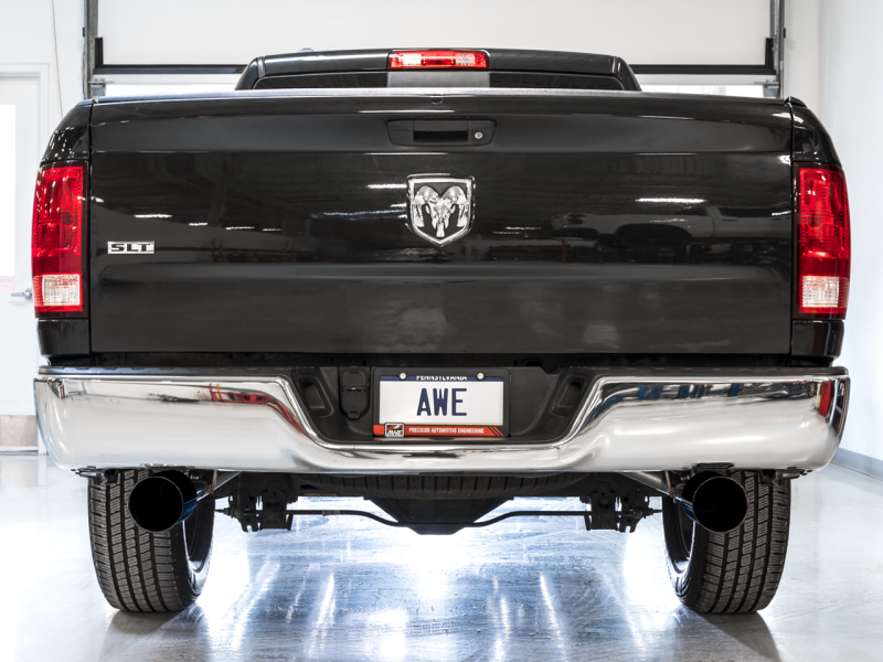 AWE Tuning 09-18 RAM 1500 5.7L (w/Cutouts) 0FG Dual Rear Exit Cat-Back Exhaust - Chrome Silver Tips