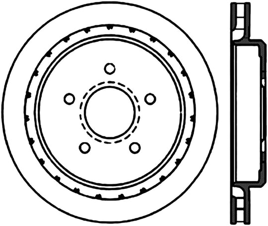 StopTech Power Slot 97-04 Chevy Corvette Slotted Right Rear CRYO Rotor