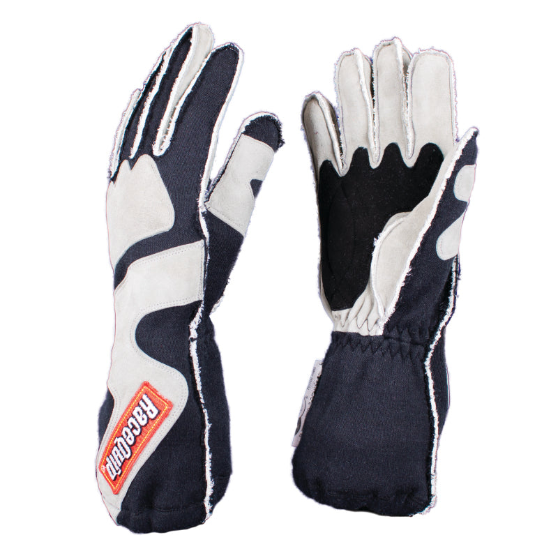 RaceQuip SFI-5 Gray/Black Small Outseam w/ Closure Glove
