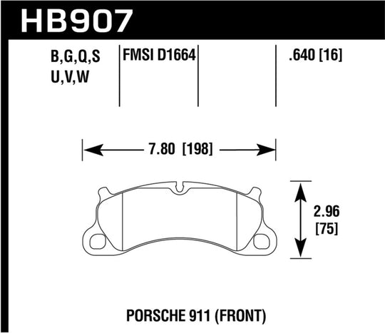 Hawk 12-16 Porsche 911 Carrera S DTC-80 Front Brake Pads