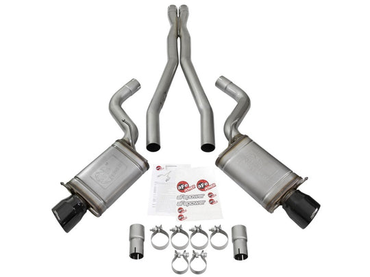 aFe Mach Force-Xp 3in CB Stainless Steel Dual Exhaust System w/ Black Tips 09-15 Cadillac CTS-V