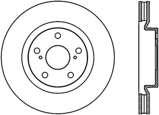 StopTech Power Slot 07-13 Lexus ES250/300/330/350 / 11-13 Scion tC Slotted Right Fr CRYO-STOP Rotor