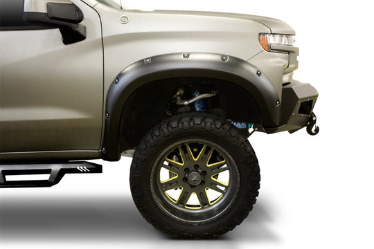 Lund 19-21 Chevy Silverado 1500 RX-Rivet Style Smooth Elite Series Fender Flares - Blk (2 Pc.Front)