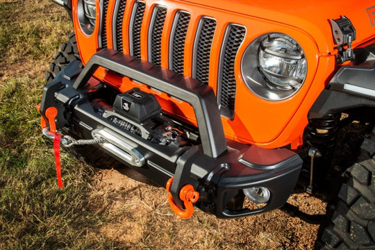 Rugged Ridge 18-22 Jeep Wrangler JL/JT Grille Arcus Front Bumper Stamped Steel Overrider Bar