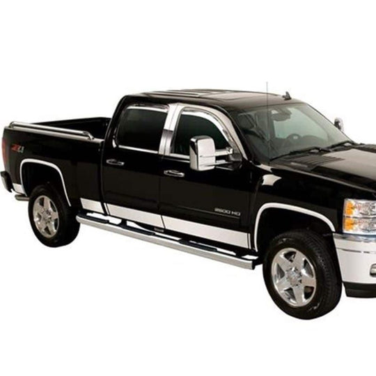 Putco 15-19 GMC Sierra HD - Crew Cab Dually 8pcs Stainless Steel Rocker Panels