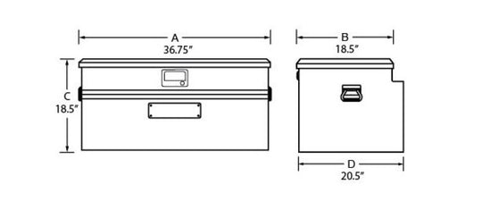 Tradesman Aluminum Flush Mount Truck Tool Box (36in.) - Brite