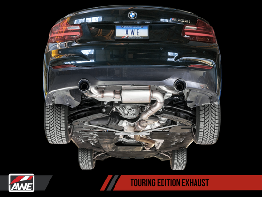 AWE Tuning BMW F22 M235i / M240i Touring Edition Axle-Back Exhaust - Chrome Silver Tips (102mm)