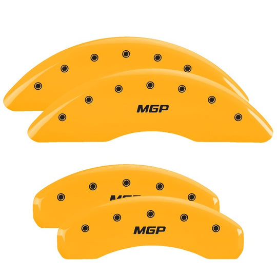 MGP 4 Caliper Covers Engraved Front & Rear MGP Yellow Finish Black Characters 2016 Kia Sedona