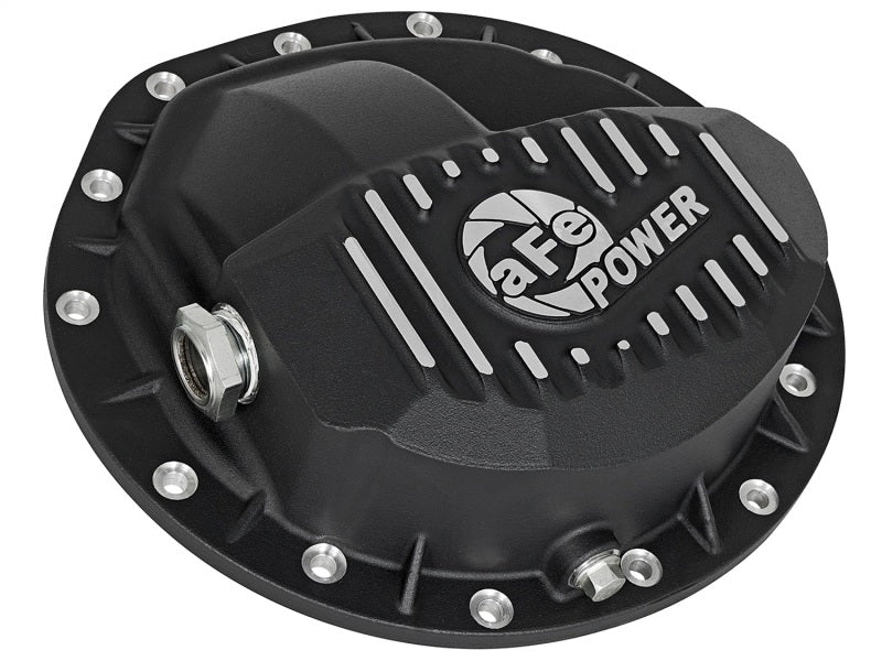 aFe Power Pro Series Rear Differential Cover Black w/Machined Fins 16-17 Nissan Titan XD(AAM 9.5-14)