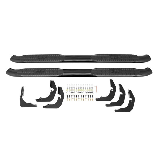 Westin 2014-2018 Chevrolet/GMC Silverado Sierra 1500 Dbl Cab PRO TRAXX 4 Oval Nerf Step Bars - Black