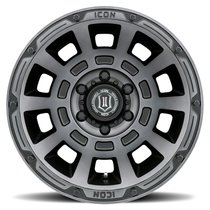 ICON Thrust 17x8.5 6x135 6mm Offset 5in BS Smoked Satin Black Tint Wheel