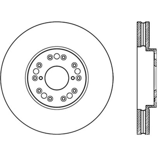 StopTech Power Slot 93-05 Lexus GS Series / 00-05 IS300 / 93-94 LS Front Left Cryo Slotted Rotor