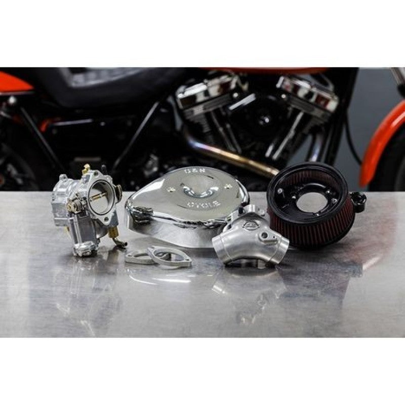S&amp;S Cycle 84-99 BT Super E Carburetor &amp; Stealth Air Cleaner Kit w/ Chrome Teardrop