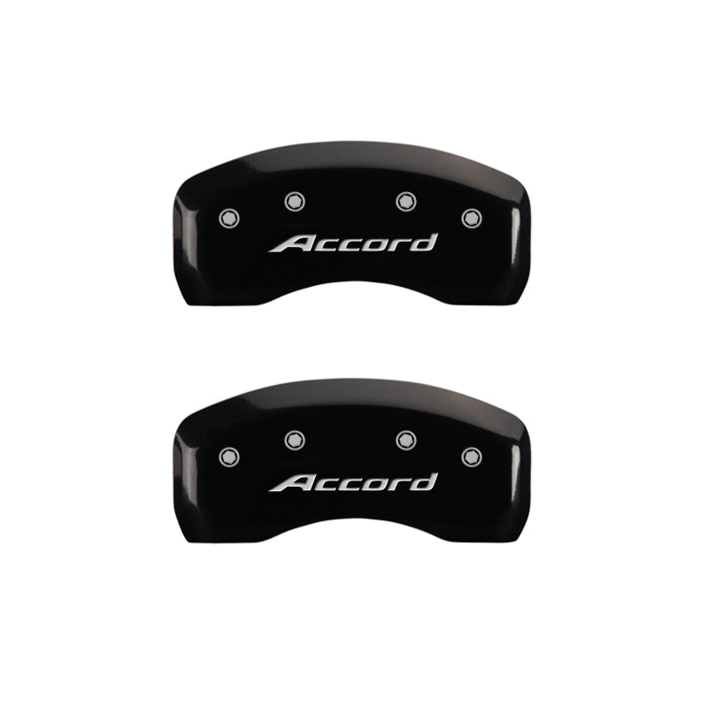 MGP 4 Caliper Covers Engraved Front Accord Engraved Rear Accord Black finish silver ch