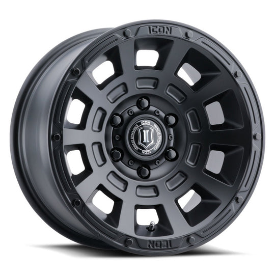 ICON Thrust 17x8.5 5x4.5 0mm Offset 4.75in BS Satin Black Wheel