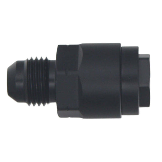 DeatschWerks 6AN Male Flare to 1/4in Female EFI Quick Connect Adapter - Anodized Matte Black