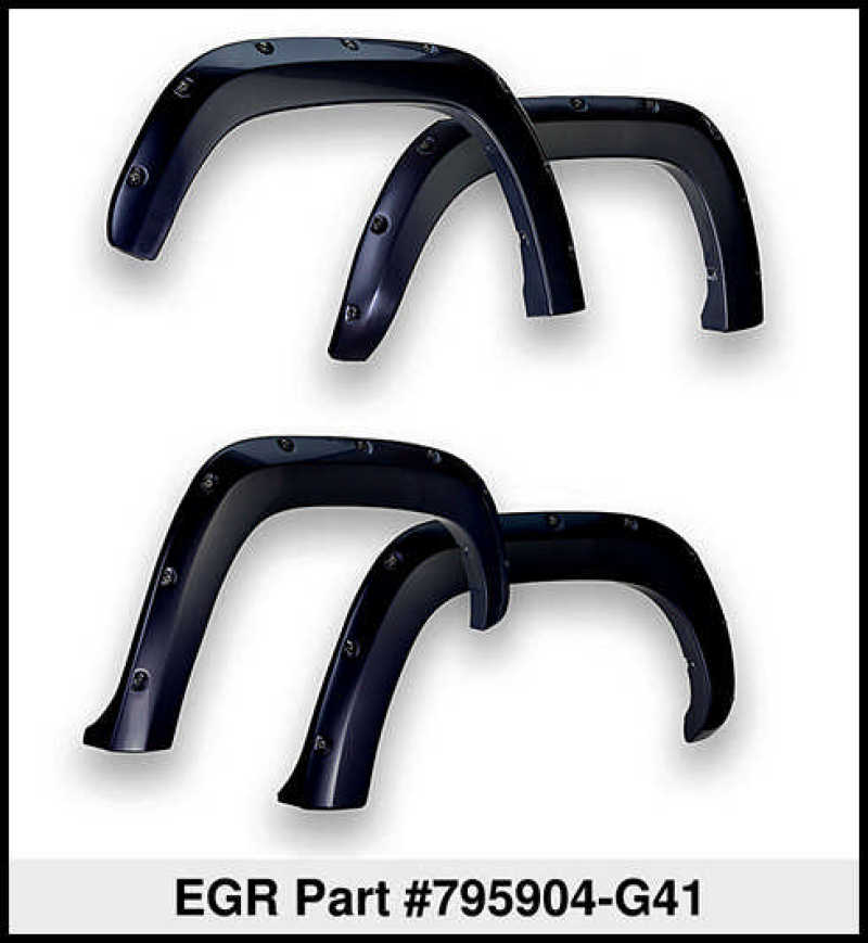 EGR 16+ Nissan Titan XD Bolt-On Look Color Match Fender Flares - Set - Black Metallic