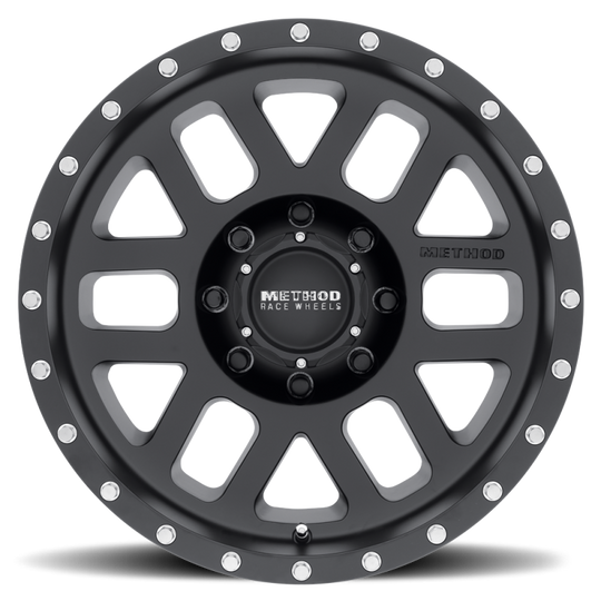 Method MR306 Mesh 18x9 -12mm Offset 8x6.5 130.81mm CB Matte Black Wheel